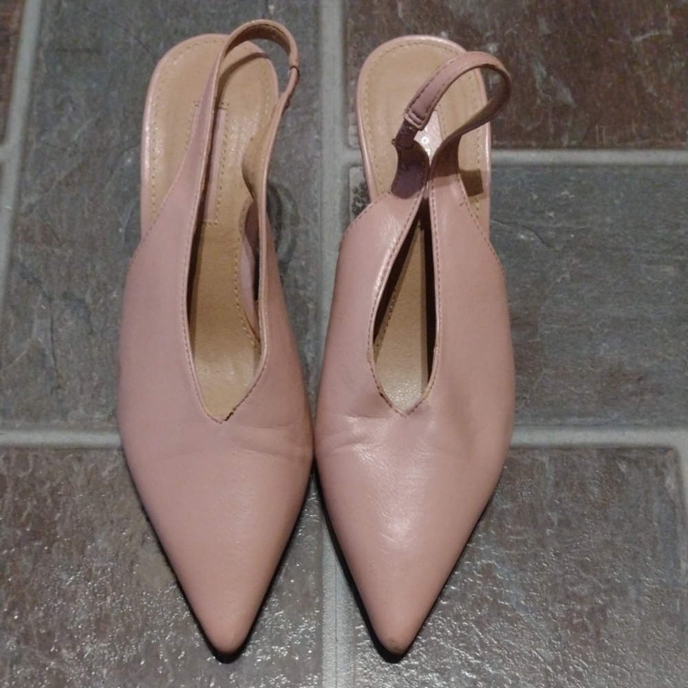 Topshop Blush Pink Slingback Pump Heel Size 36